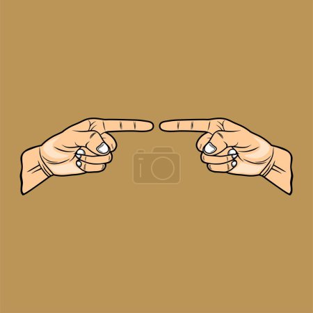 pointing hand with index finger realistic vector illustration