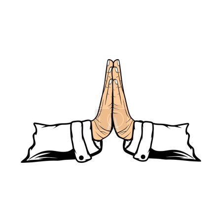 Ilustración de Mano de ramadán islámico gestos para disculparse física y mentalmente ilustración vectorial - Imagen libre de derechos