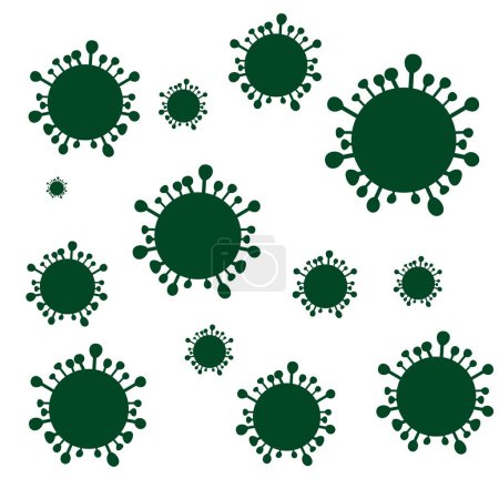 illustration vectorielle de bactéries à virus vert
