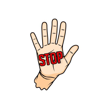 right hand gesture with stop writing vector illustration