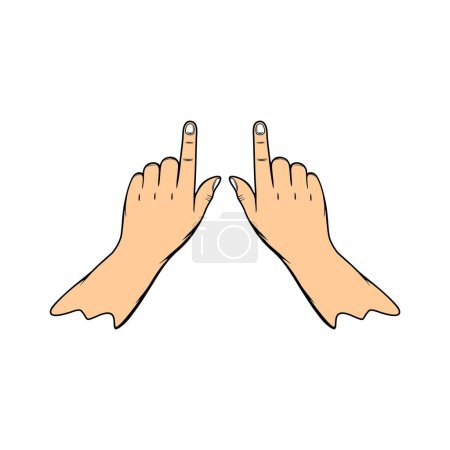 Illustration for Right and left hands point up vector illustration - Royalty Free Image