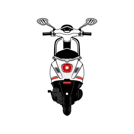 Illustration for White vespa automatic rear view vector illustration - Royalty Free Image