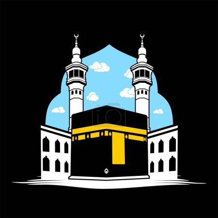kabah islámico masjidil haram mekah vector ilustración