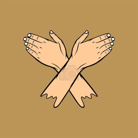 butterfly hug hands gesture vector illustration