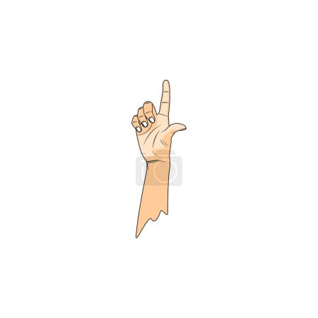 Illustration for Finger gesture pointing upwards vector illustration - Royalty Free Image