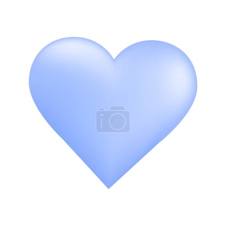 Téléchargez les illustrations : Icône de coeur bleu vectoriel élément isolé sur fond blanc - en licence libre de droit