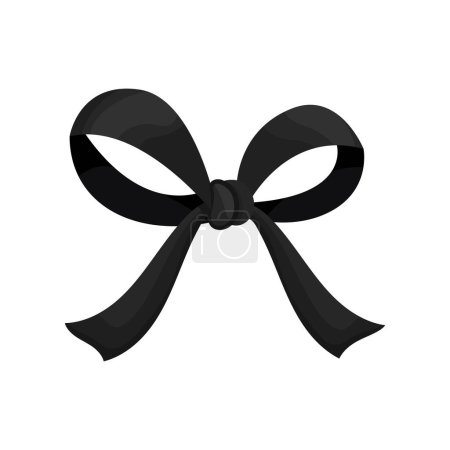 Illustration for Vector black ribbon bow decorative on white - Royalty Free Image