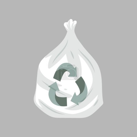 Illustration vectorielle de sac poubelle sale sur fond blanc