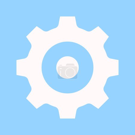 Vector gear flat icon illustration on white background