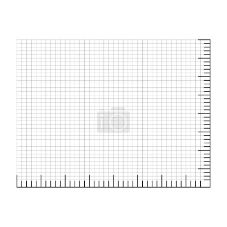 Vector metric rulers and perspective graph pattern grid in flat style