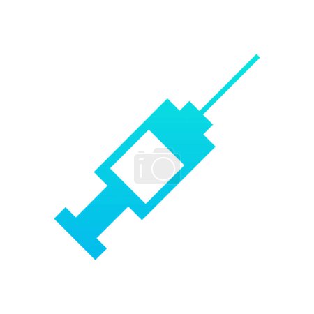 Vektor-Spritzen-Symbol im flachen Stil Coronavirus-Impfstoff injizieren Vektorillustration auf isoliertem Hintergrund