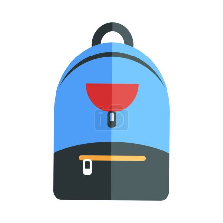 Vector backpack with yellow pockets cartoon simple style colorful isolated flat