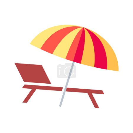 Parapluie de plage vectoriel pour été rayé