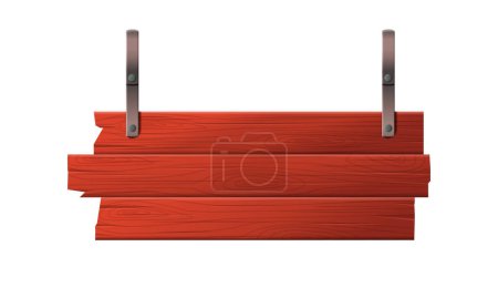 Vector empty wooden sign banner isolated on white