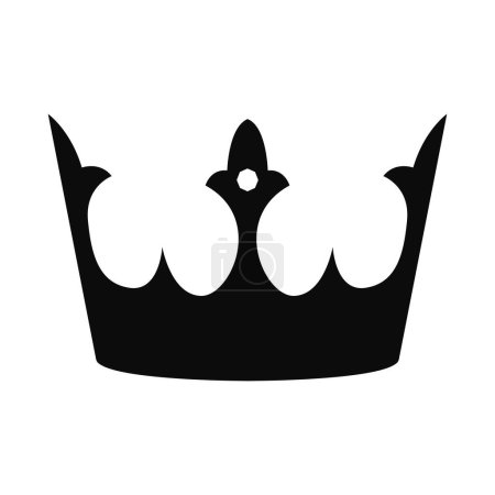 Illustration for Vector hand drawn crown silhouette on white - Royalty Free Image
