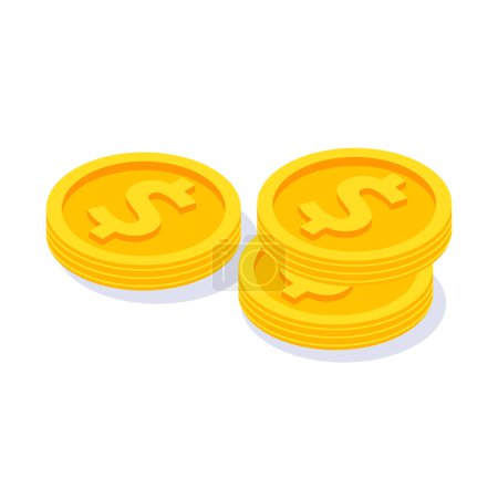 Vector money coins cash icon isolated on white