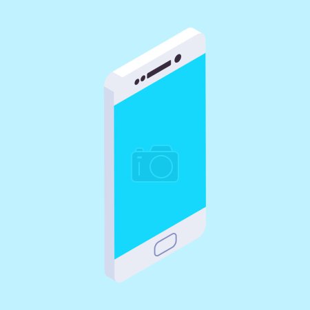Vector phone isometric flat 3d style template with touchscreen display isolated