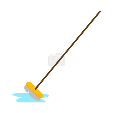 Vector broom cleaning equipment utensil icon