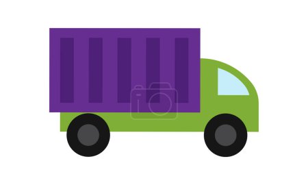 vector coloured truck on white background