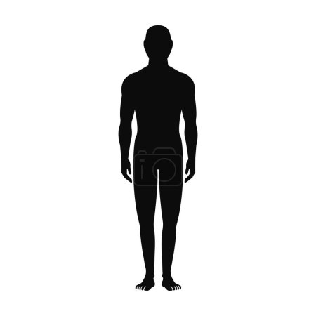 Téléchargez les illustrations : Silhouette vectorielle noire d'un homme au fond blanc - en licence libre de droit