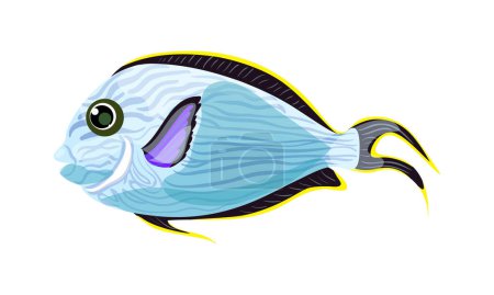 Téléchargez les illustrations : Illustration vectorielle de poisson sur fond blanc - en licence libre de droit