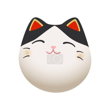 Vektor japanisch lucky cat maneki neko cartoon figur isoliert