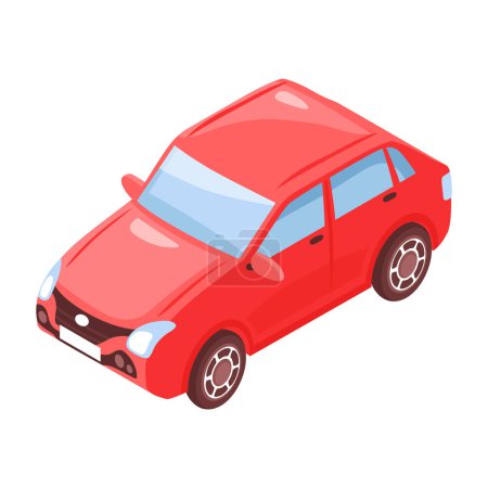 Vector car isometric style isolated on white background