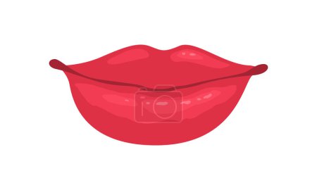 Vector mouth pop art makeup icon isolated