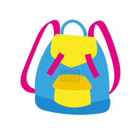 Vector backpack icon flat illustration