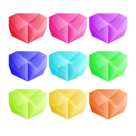 Illustration for Vector assortment of colored gems on white - Royalty Free Image