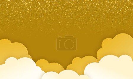 Vector yellow clouds with sparkling background design