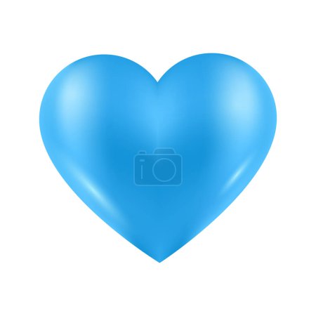 Illustration for Vector blue heart isolated on transparent background. happy valentine's day greeting template - Royalty Free Image