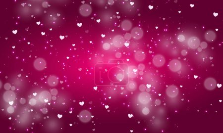 Vector pink hearts glowing background design