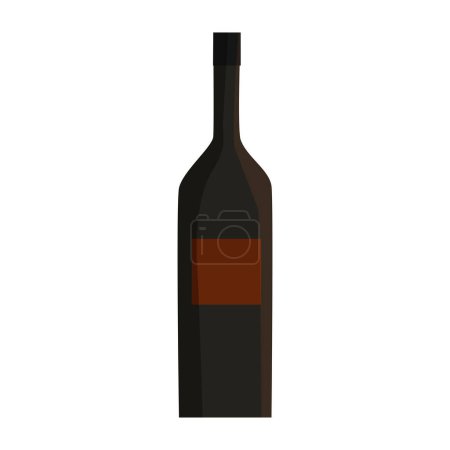 Vector wine bottle illustration on white background