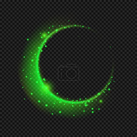 Vector circular green shape realistic on traparent background