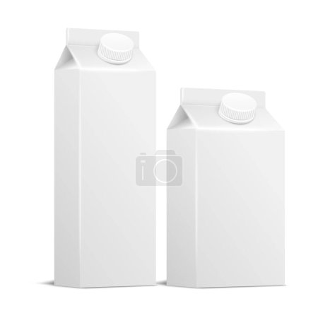 Vector weiße Milchbox Quadrat auf weißem Hintergrund