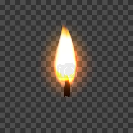 Vector candles flame on tranparent background
