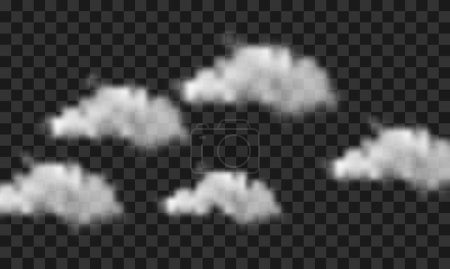 Vector collection of realistic different clouds