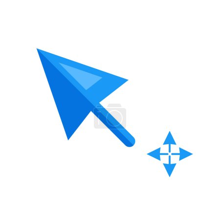 Illustration for Vector computer mouse click cursor blue arrow icon - Royalty Free Image