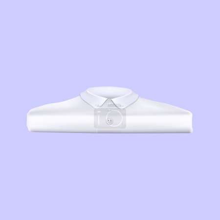 Vector washed, clean, ironed and folded in stack white shirts 3d realistic