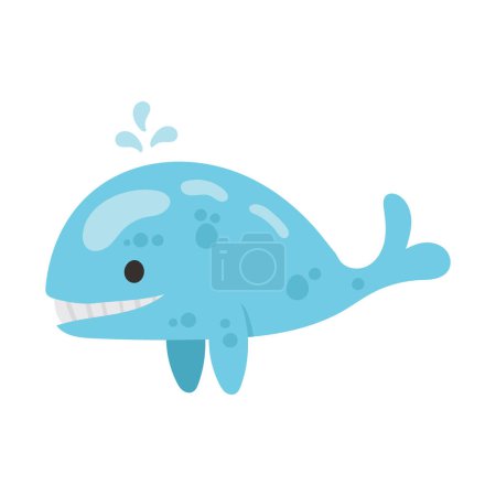 Vektor niedlichen blauen Wal Cartoon-Symbol Illustration