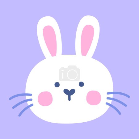 Illustration for Vector a cartoon cute rabbit face vector icon - Royalty Free Image