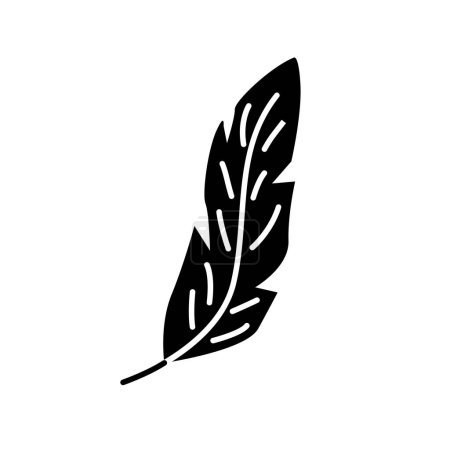 Symbole de plume vectoriel logo sur fond blanc dessin de tatouage de pochoir tribal illustration vectorielle