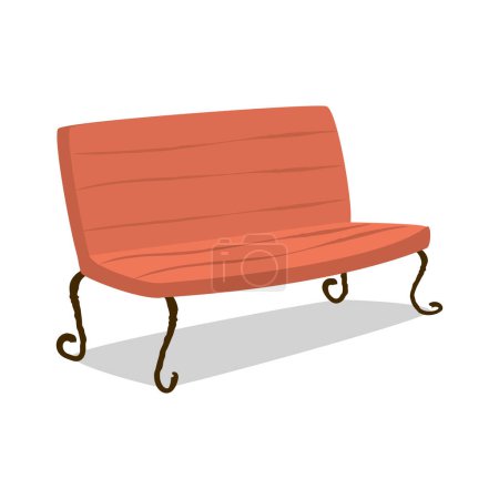 Vector wooden bench design on white background