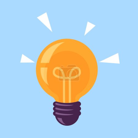 Vector light bulb icon illustration incandescent or fluorescent energy saving light bulb