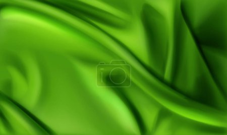 Vector realistic green silk background