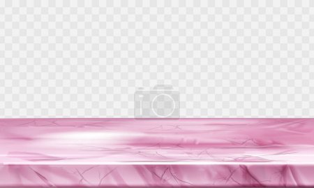 Vector leere Platte aus rosa Marmor Stein Tisch auf weißem Hintergrund kann für die Produktpräsentation verwendet werden