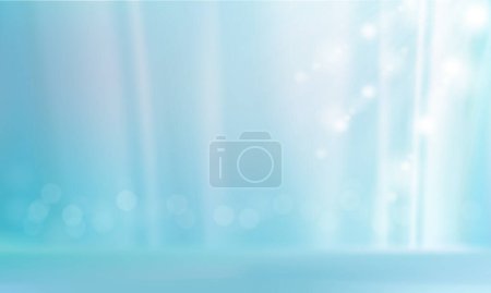 Vector minimal blue bokeh and scene with 3d render in abstract background composition