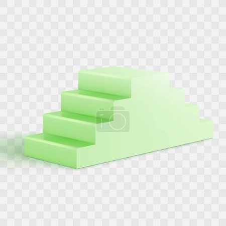 Vector realistic green staircase interior design element