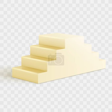Vector realistic yellow staircase interior design element